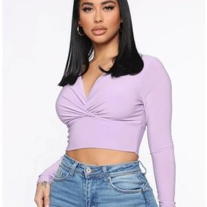Lavender cropped top